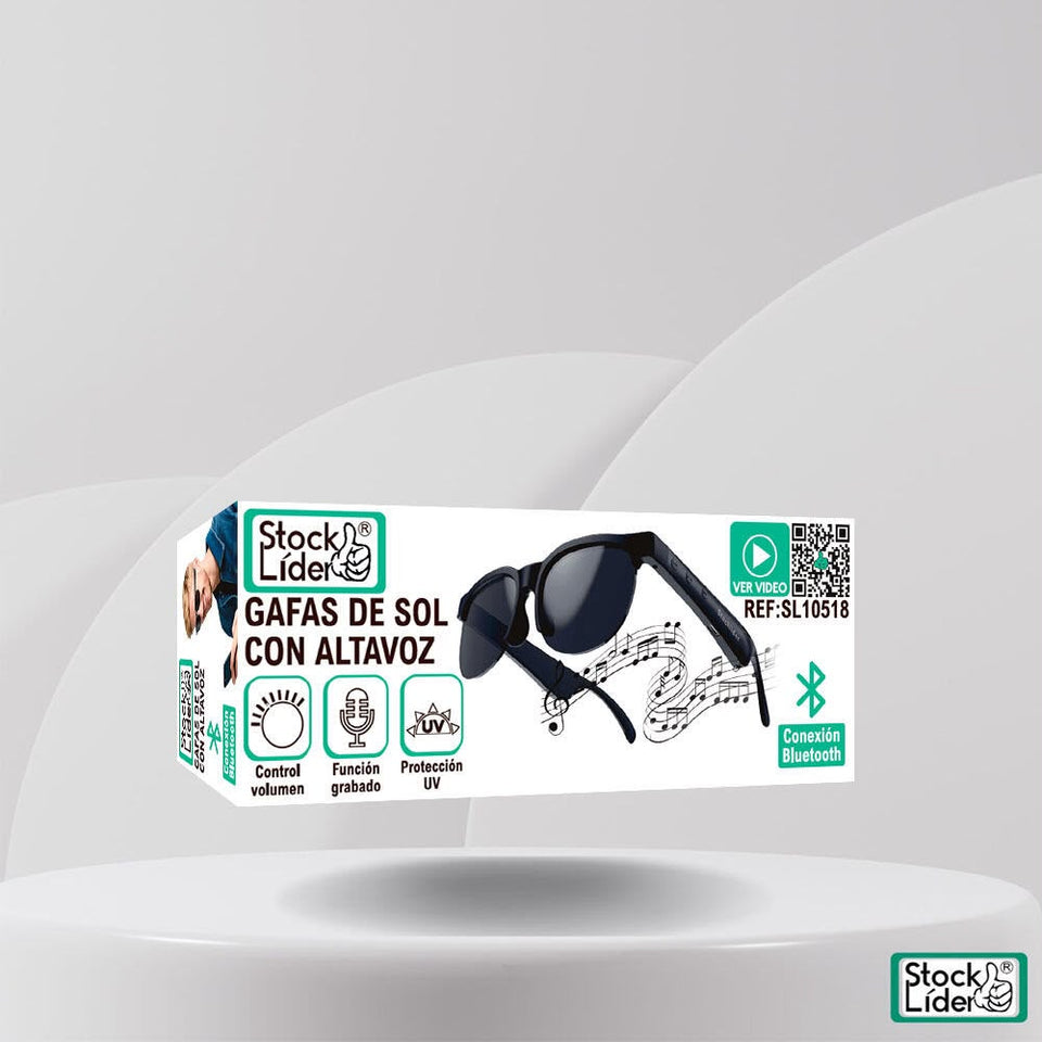 Gafas inteligentes Bluetooth con control táctil, asistente por voz y protección UV, Green Lyca GL70115