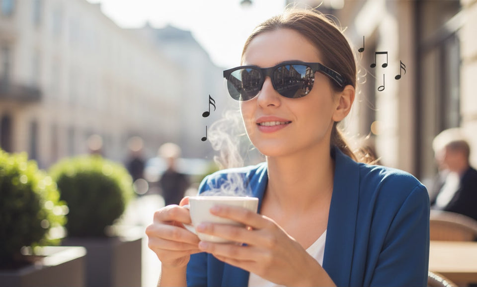 Gafas inteligentes Bluetooth con control táctil, asistente por voz y protección UV, Green Lyca GL70115