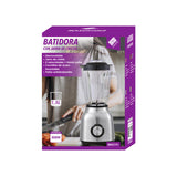 Batidora Licuadora de vaso 500W cristal 1.5L acero inoxidable