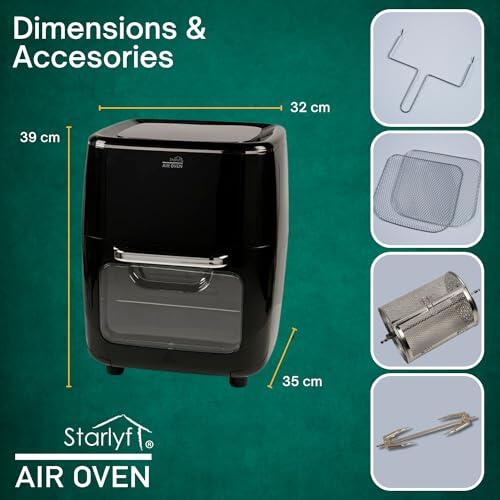 Horno freidora de aire de 12 L de capacidad