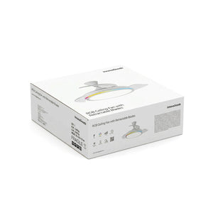 Ventilador de Techo con Luz LED RGB, 4 Aspas Retráctiles y Mando a Distancia InnovaGoods