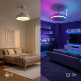 Ventilador de Techo con Luz LED RGB, 4 Aspas Retráctiles y Mando a Distancia InnovaGoods